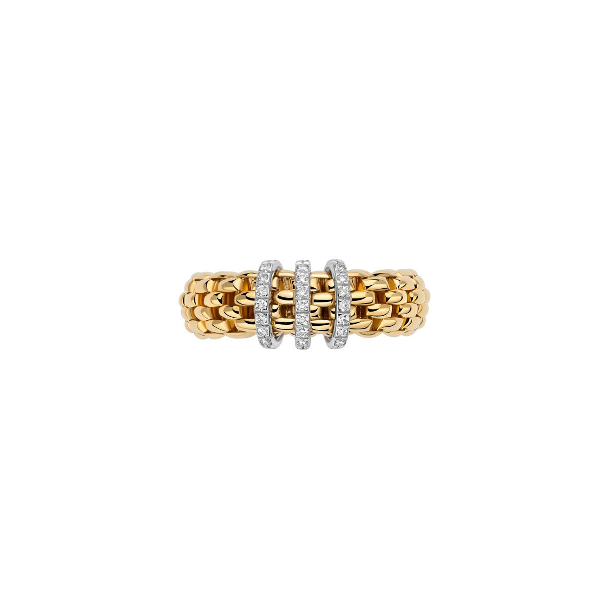 Fope's 18K Yellow Gold Vendome Diamond Ring