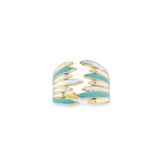 Jai's 14K Yellow Gold Turquoise Open-band Ring