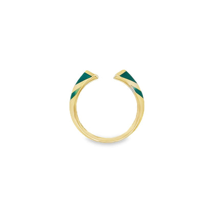Jai's 14K Yellow Gold Turquoise Open-band Ring
