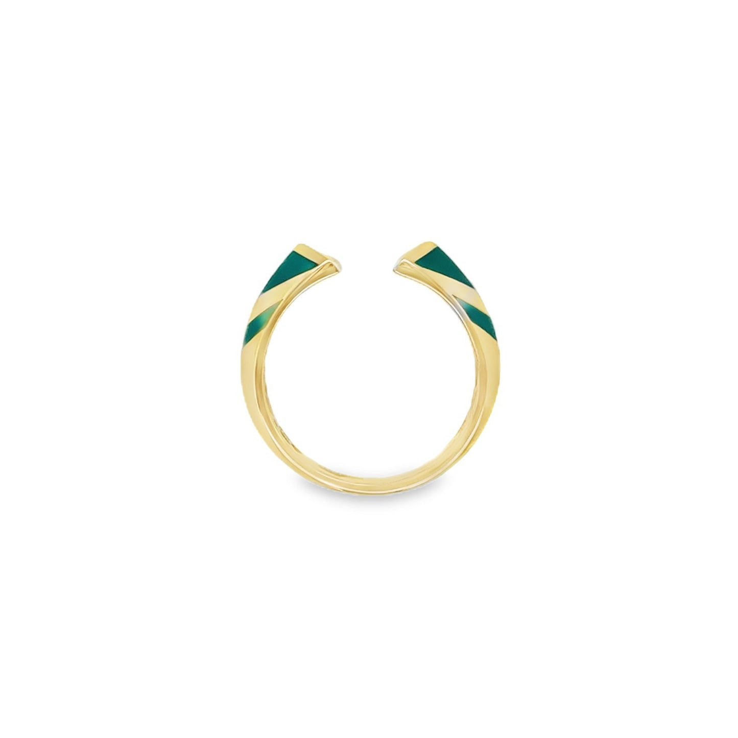 Jai's 14K Yellow Gold Turquoise Open-band Ring