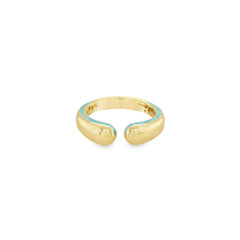 Jai's 14K Yellow Gold Turquoise Open-band Ring