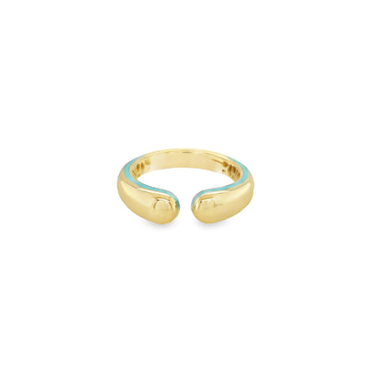 Jai's 14K Yellow Gold Turquoise Open-band Ring