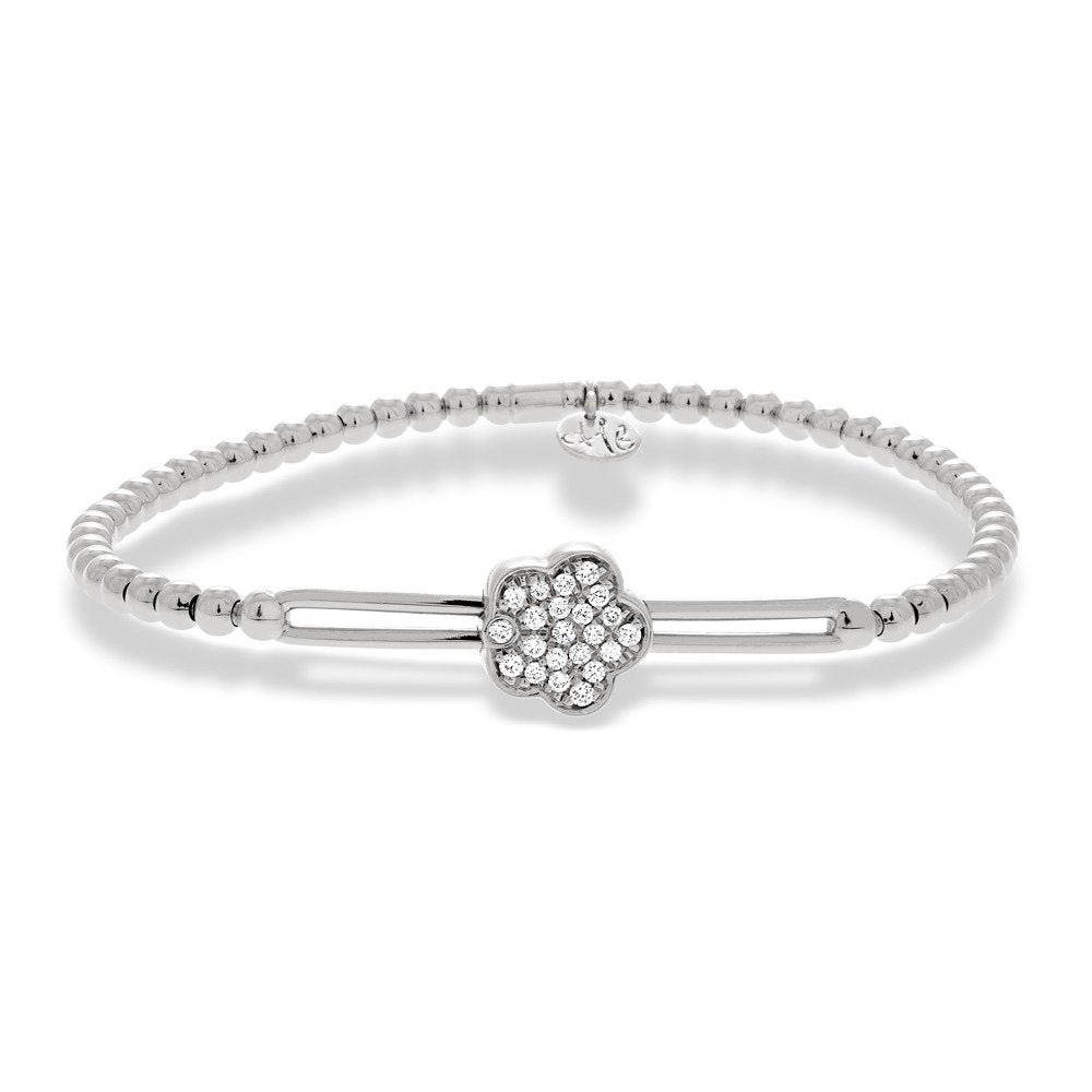 Hulchi Belluni's 18K White Gold Diamond Tresore Stretch Bracelet