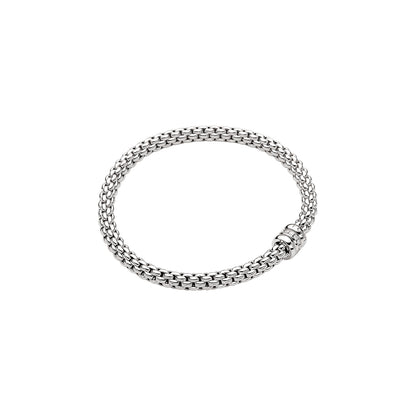 Fope's 18K White Gold Solo Flex'it Multi-rondel Diamond Bracelet