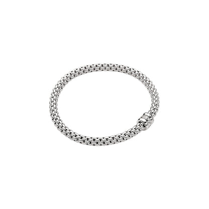 Fope's 18K White Gold Solo Flex'it Multi-rondel Diamond Bracelet