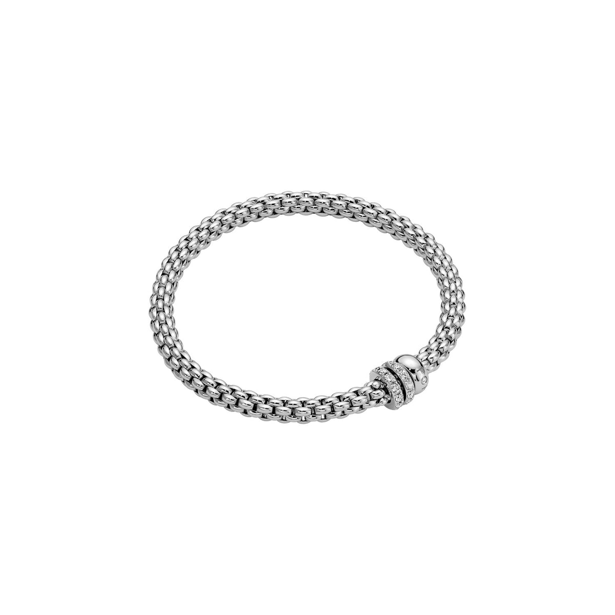 Fope's 18K White Gold Solo Flex'it Multi-rondel Diamond Bracelet