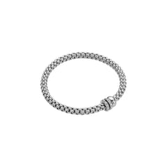 Fope's 18K White Gold Solo Flex'it Multi-rondel Diamond Bracelet