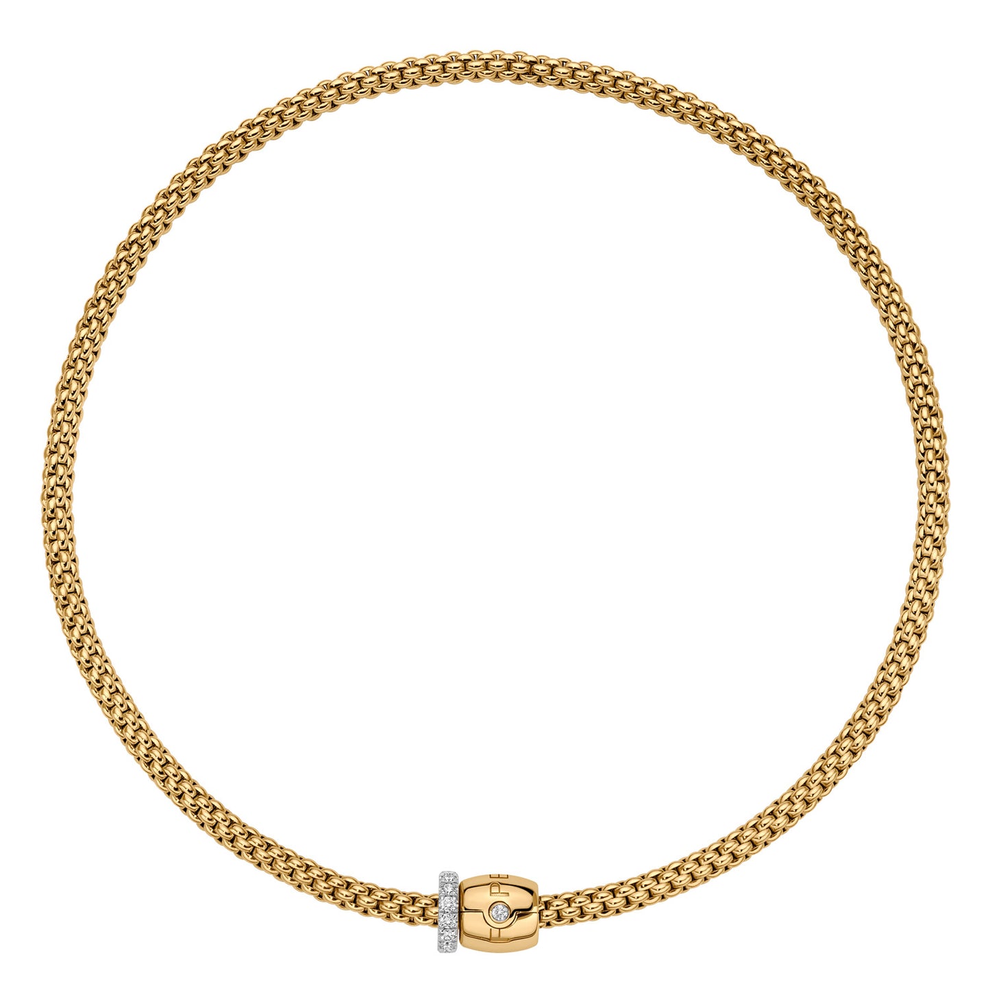Fope's 18K Yellow Gold Solo Flex'it Diamond Necklace