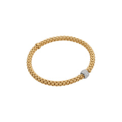 Fope's 18K Yellow Gold Solo Flex'it Diamond Bracelet