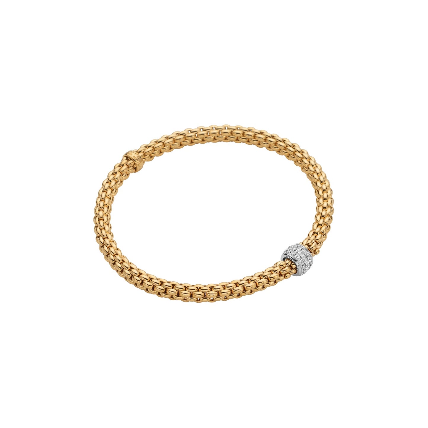 Fope's 18K Yellow Gold Solo Flex'it Diamond Bracelet