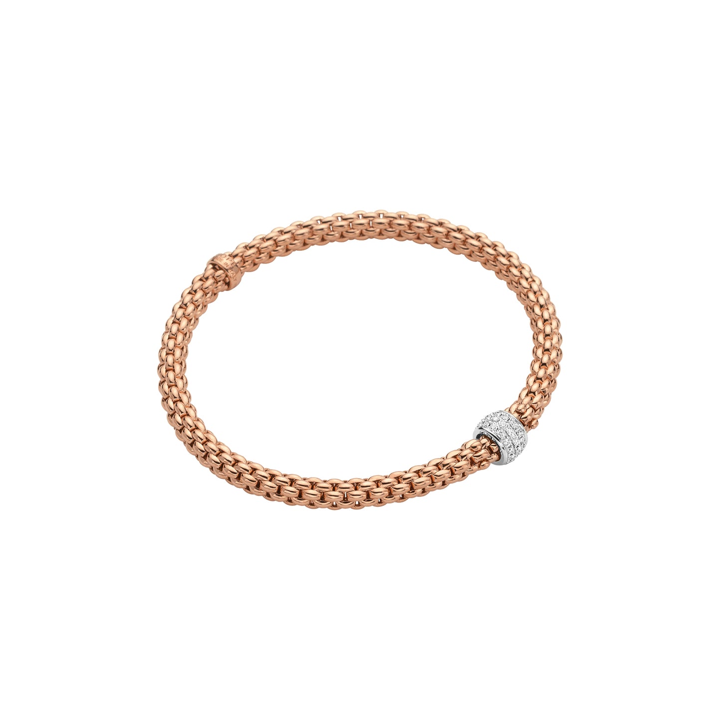 Fope's 18K Rose Gold Solo Flex'it Diamond Bracelet