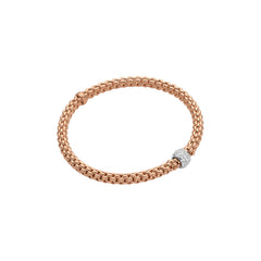 Fope's 18K Rose Gold Solo Flex'it Diamond Bracelet