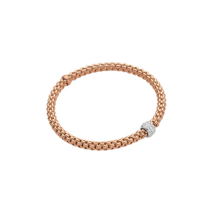 Fope's 18K Rose Gold Solo Flex'it Diamond Bracelet