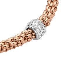 Fope's 18K Rose Gold Solo Flex'it Diamond Bracelet