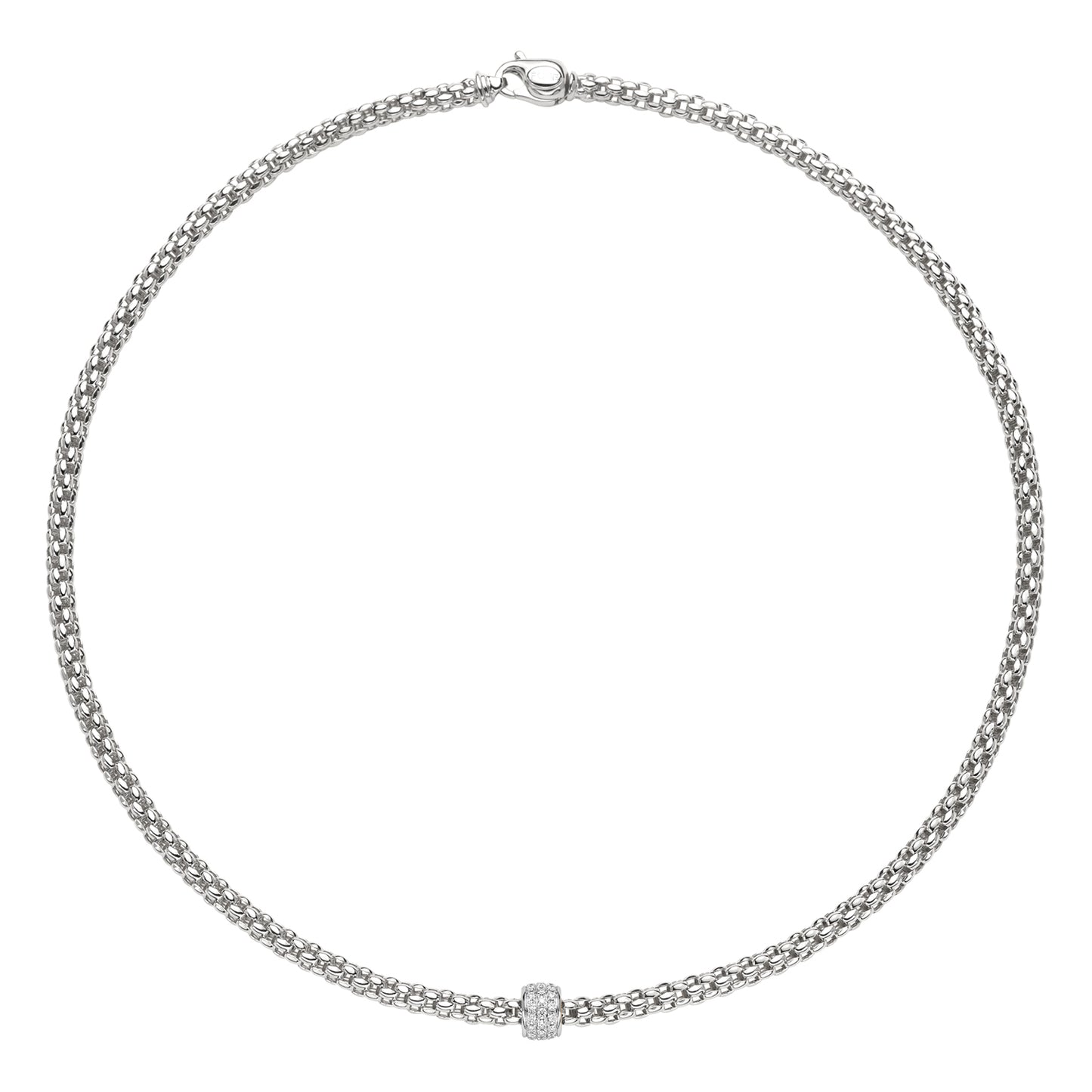 Fope's 18K White Gold Solo Rope Diamond Necklace