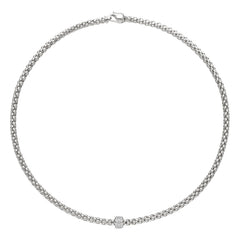 Fope's 18K White Gold Solo Rope Diamond Necklace
