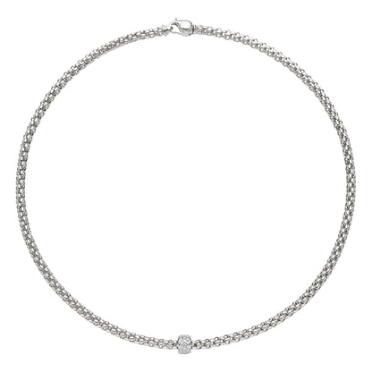 Fope's 18K White Gold Solo Rope Diamond Necklace