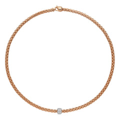 Fope's 18K Rose Gold Solo Rope Diamond Necklace