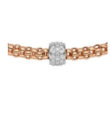 Fope's 18K Rose Gold Solo Rope Diamond Necklace