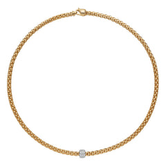Fope's 18K Yellow Gold Solo Rope Diamond Necklace