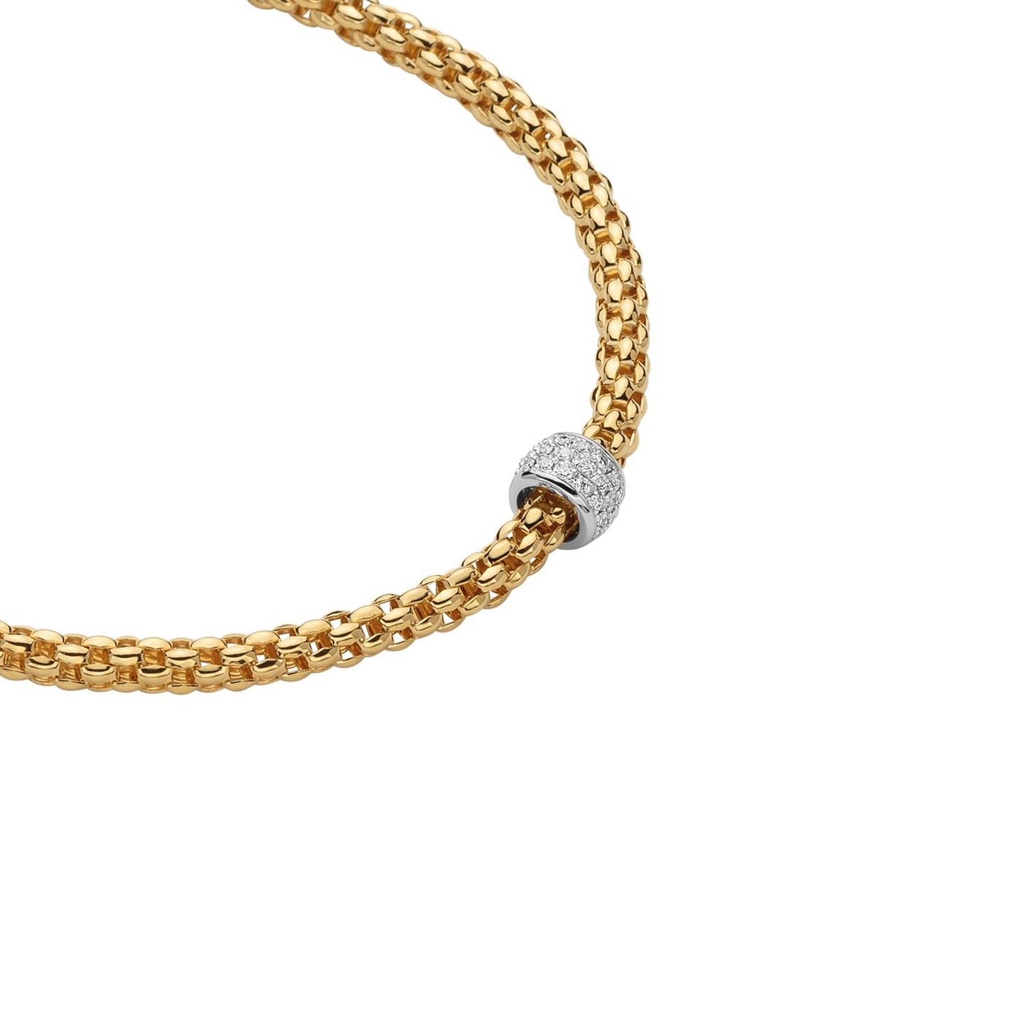 Fope's 18K Yellow Gold Solo Rope Diamond Necklace