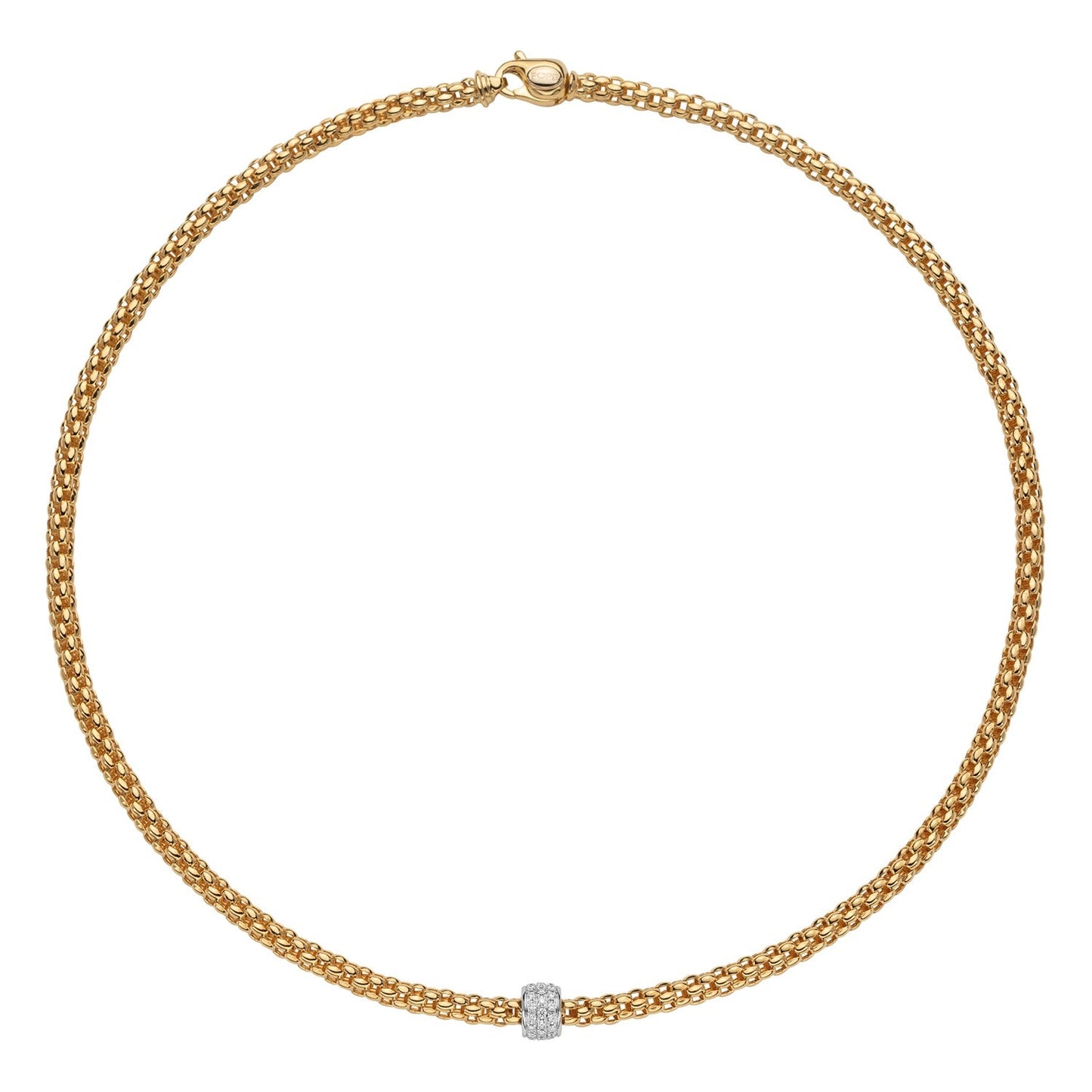 Fope's 18K Yellow Gold Solo Rope Diamond Necklace