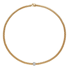 Fope's 18K Yellow Gold Solo Rope Diamond Necklace
