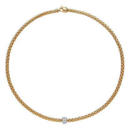 Fope's 18K Yellow Gold Solo Rope Diamond Necklace