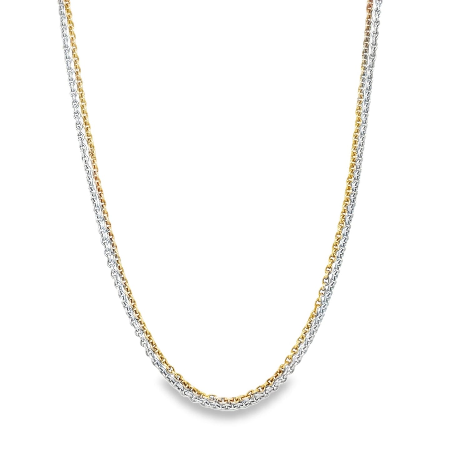 Jai's 14K Two-tone Fine Layered Cable Chain - 24"