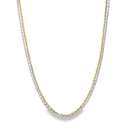 Jai's 14K Two-tone Fine Layered Cable Chain - 24"