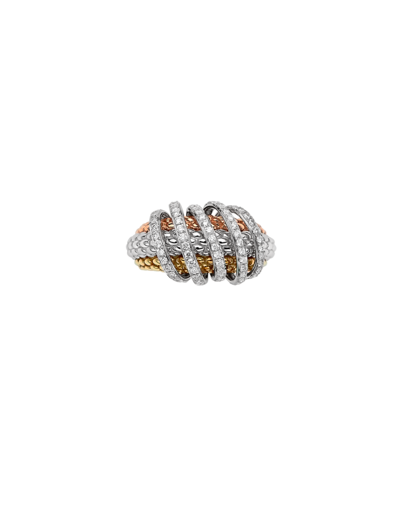Fope's 18K Tri-tone Solo Diamond Ring