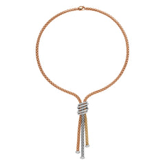 Fope's 18K Tri-tone Solo Rope Diamond Necklace