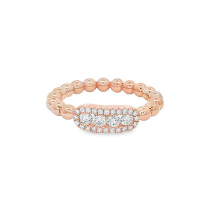 Hulchi Belluni's 18K Rose Gold Diamond Tresore Ring