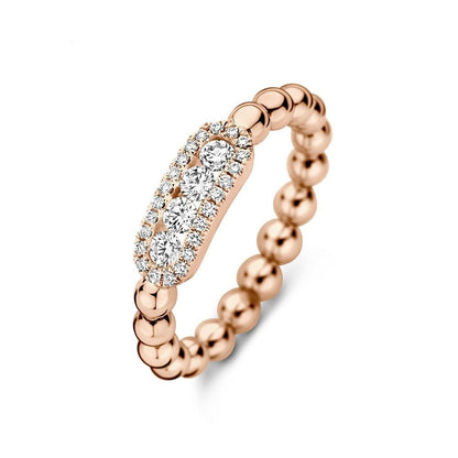 Hulchi Belluni's 18K Rose Gold Diamond Tresore Ring
