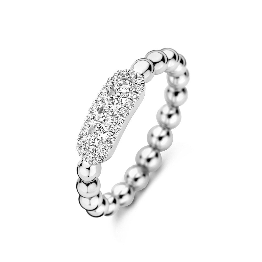 Hulchi Belluni's 18K White Gold Diamond Tresore Ring