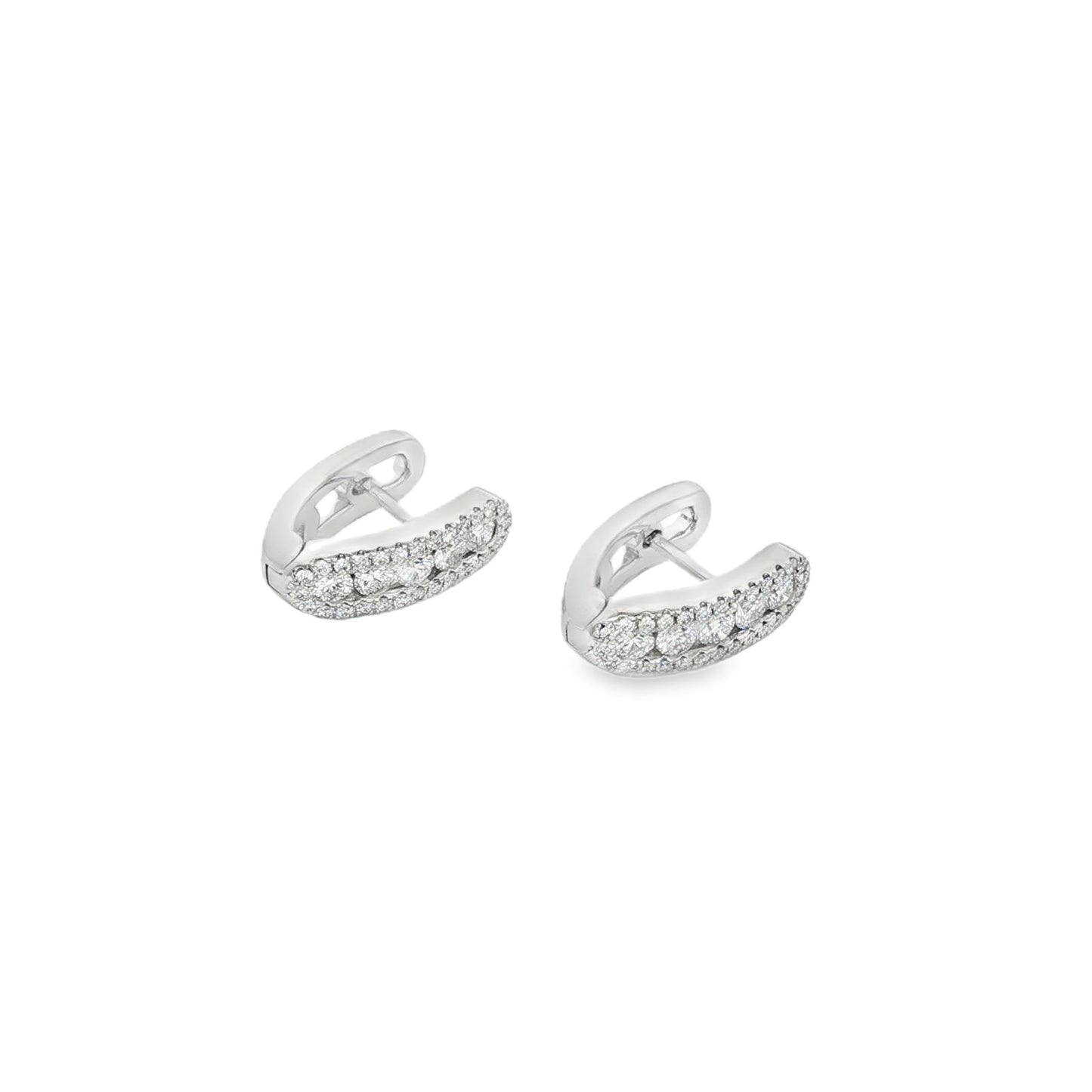 Hulchi Belluni's 18K White Gold Diamond Hoops