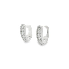 Hulchi Belluni's 18K White Gold Diamond Hoops