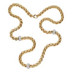 Fope's 18K Yellow Gold Eka Rope Multi-rondel Diamond Necklace - 23"