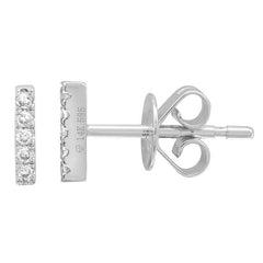 Jai's 14K White Gold Diamond Bar Studs