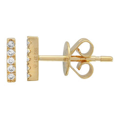 Jai's 14K Yellow Gold Diamond Bar Studs
