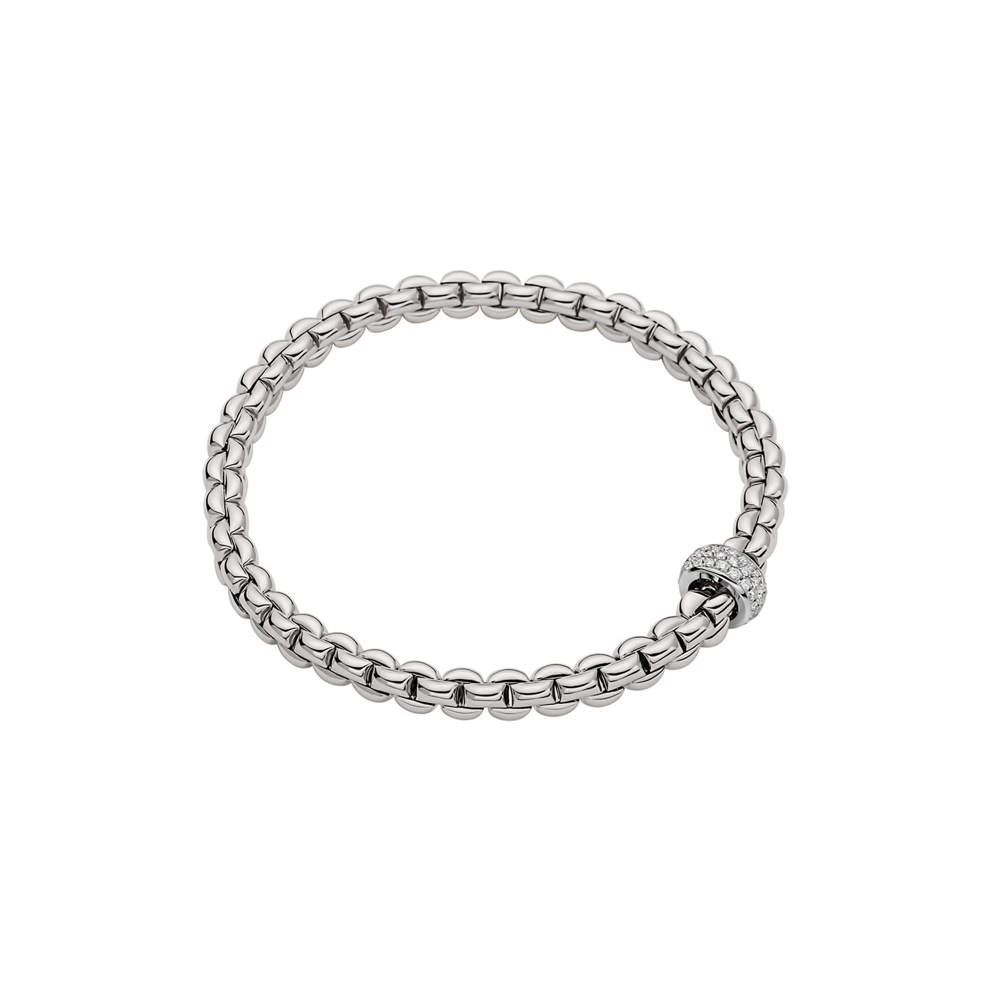 Fope's 18K White Gold Eka Flex'it Diamond Bracelet