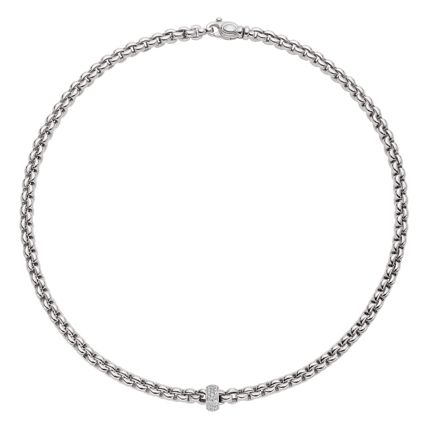 Fope's 18K White Gold Eka Rope Diamond Necklace