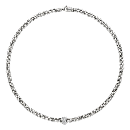 Fope's 18K White Gold Eka Rope Diamond Necklace