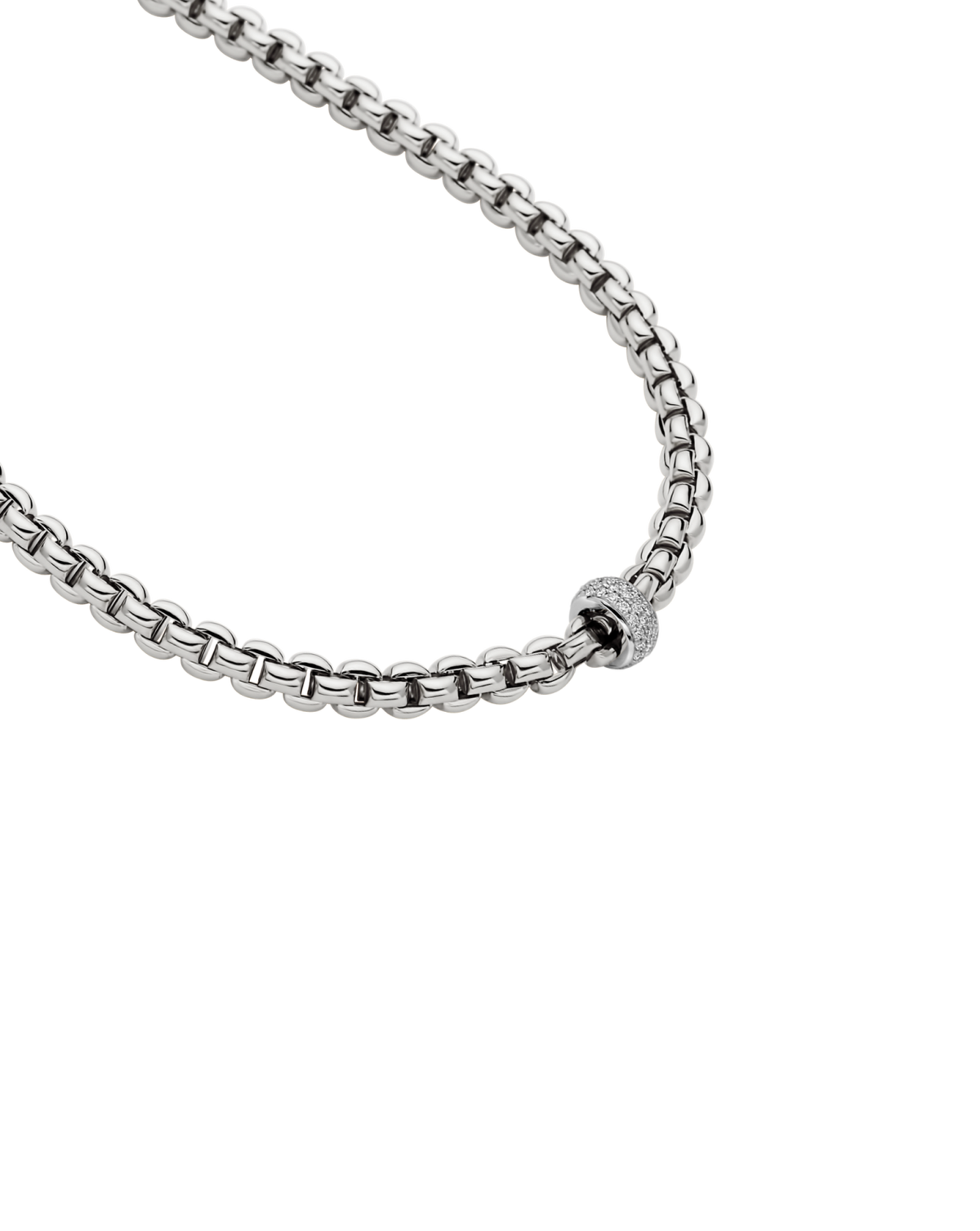 Fope's 18K White Gold Eka Rope Diamond Necklace