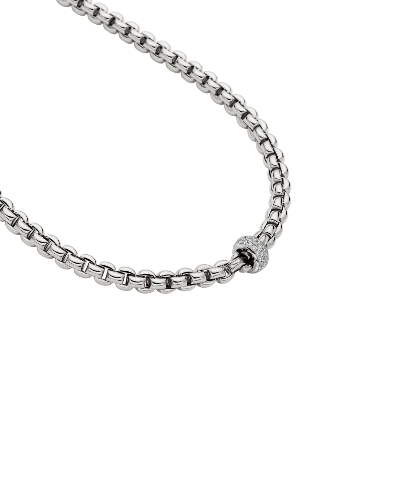 Fope's 18K White Gold Eka Rope Diamond Necklace