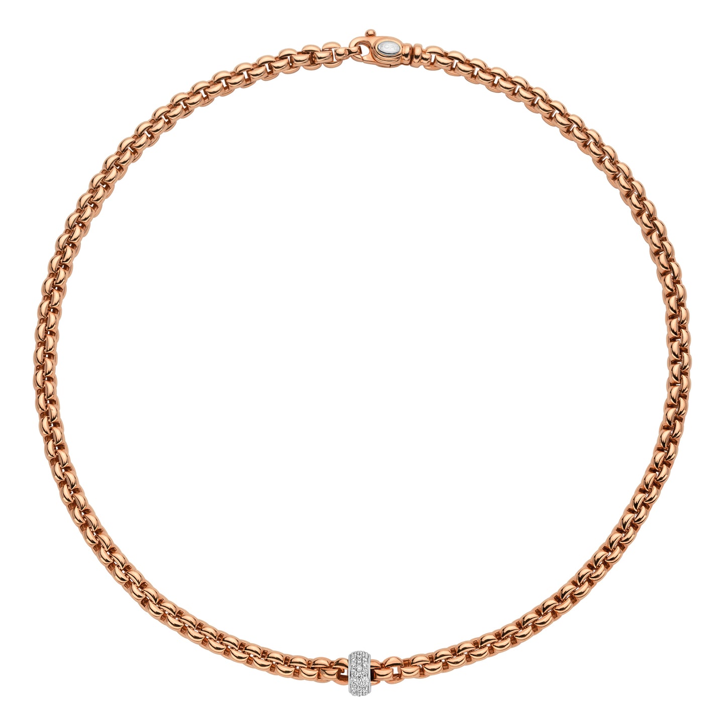 Fope's 18K Rose Gold Eka Rope Diamond Necklace