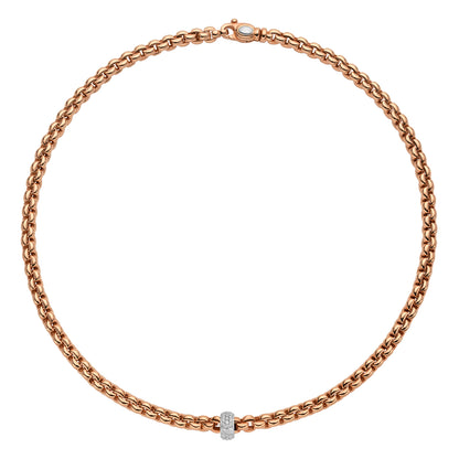 Fope's 18K Rose Gold Eka Rope Diamond Necklace