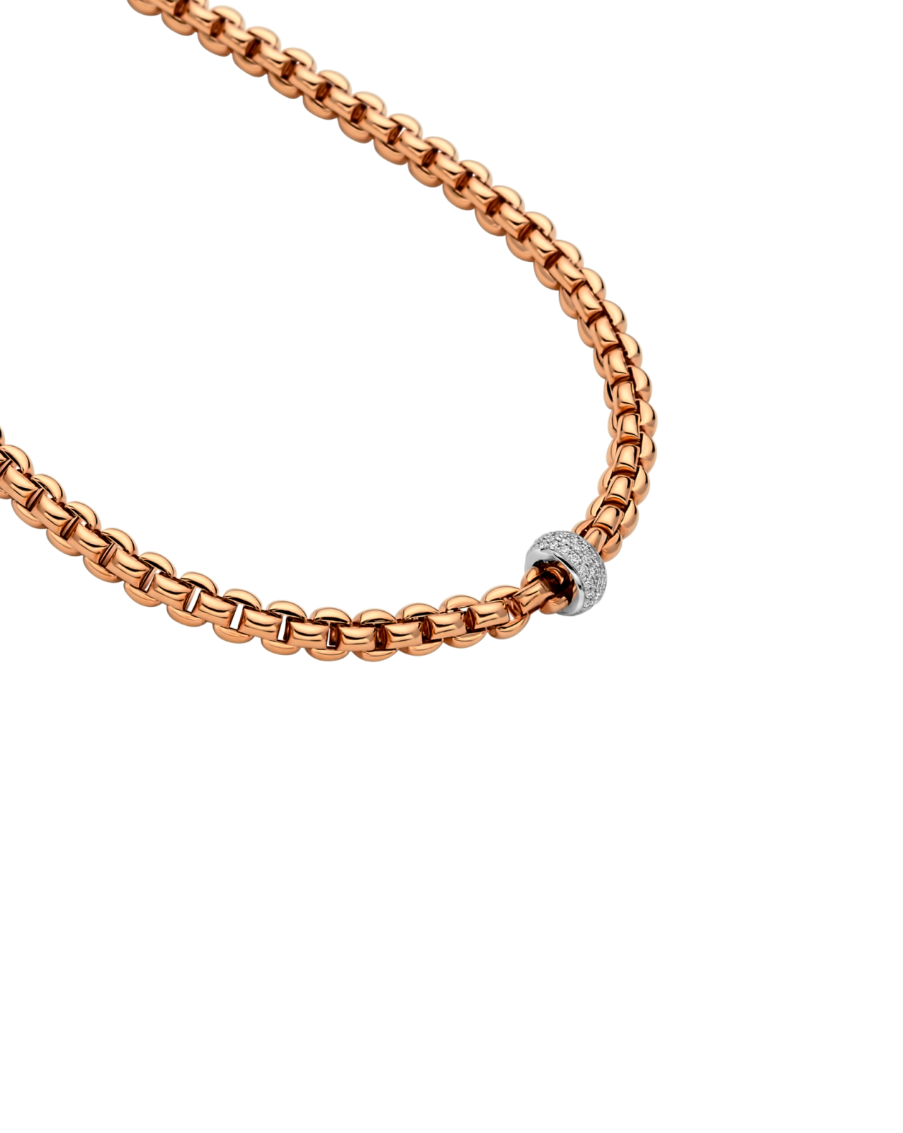 Fope's 18K Rose Gold Eka Rope Diamond Necklace
