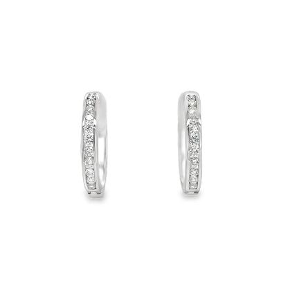 Jai's 14K White Gold Petite Diamond Hoops