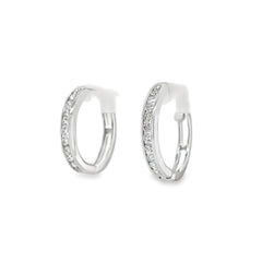 Jai's 14K White Gold Petite Diamond Hoops